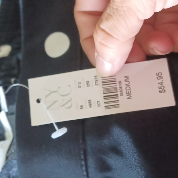 NY&Co Palazzo Pants, black with white polka dots,  NWT - Picture 4 of 7